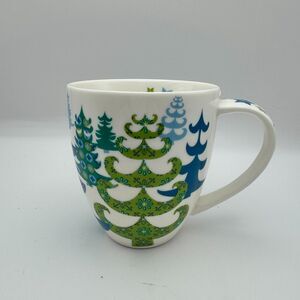 2006 Starbucks Holiday Coffee Mug Christmas Trees Snowflakes 17oz Vintage